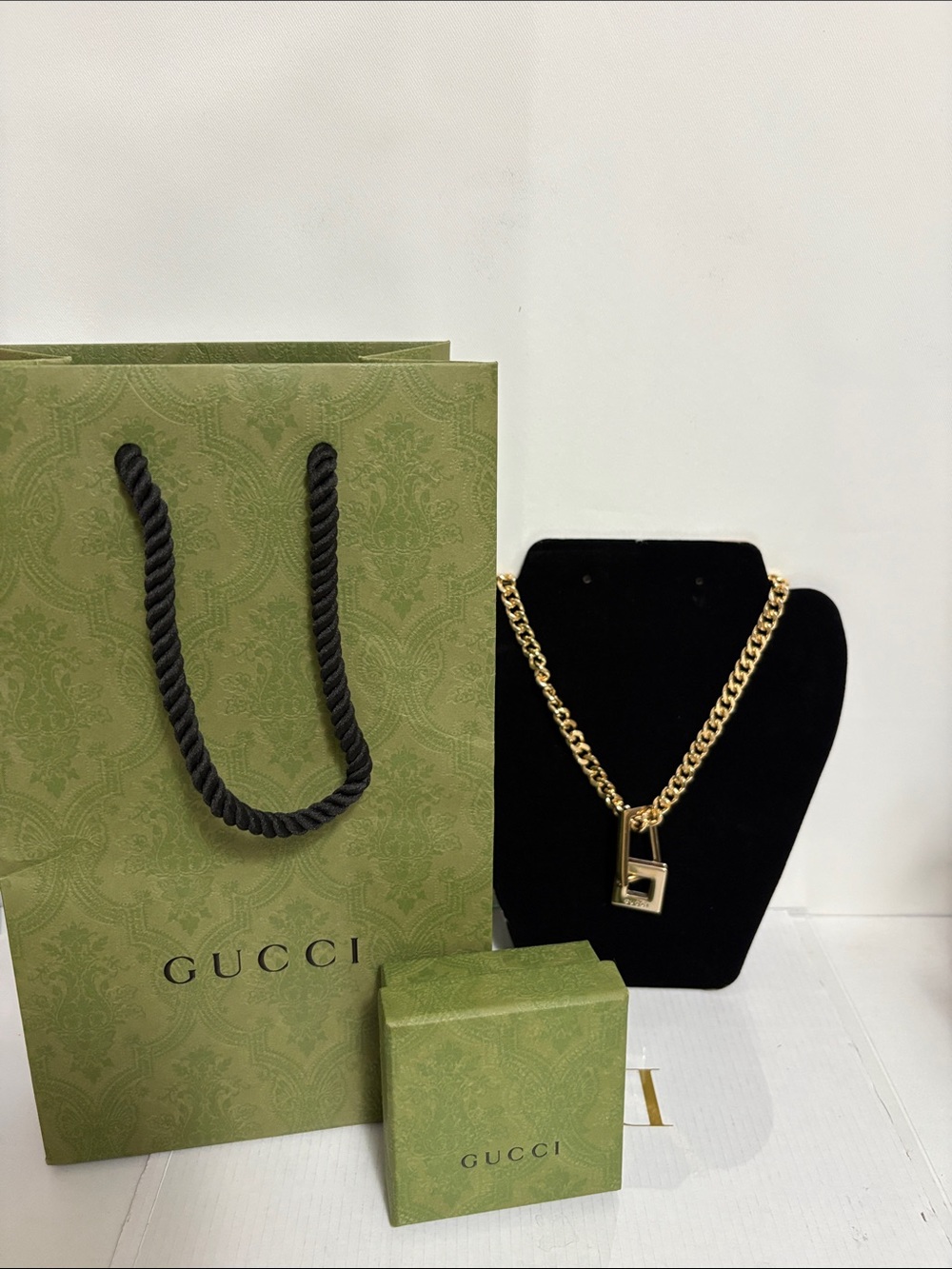 Upcycled Gucci necklace with box